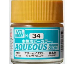 Aqueous Hobby Color Gloss Cream Yellow 10ml Bottle
