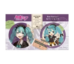 Hatsune Miku Button Pin Set Purple